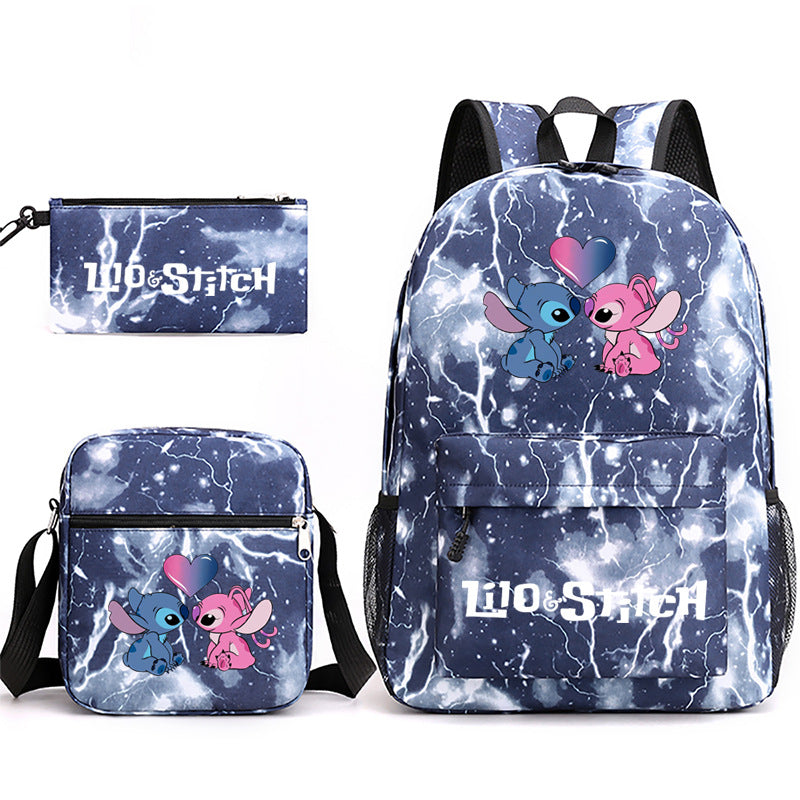 Lilo Stitch Schoolbag Backpack Shoulder Bag Pencil Case set for Kids Students