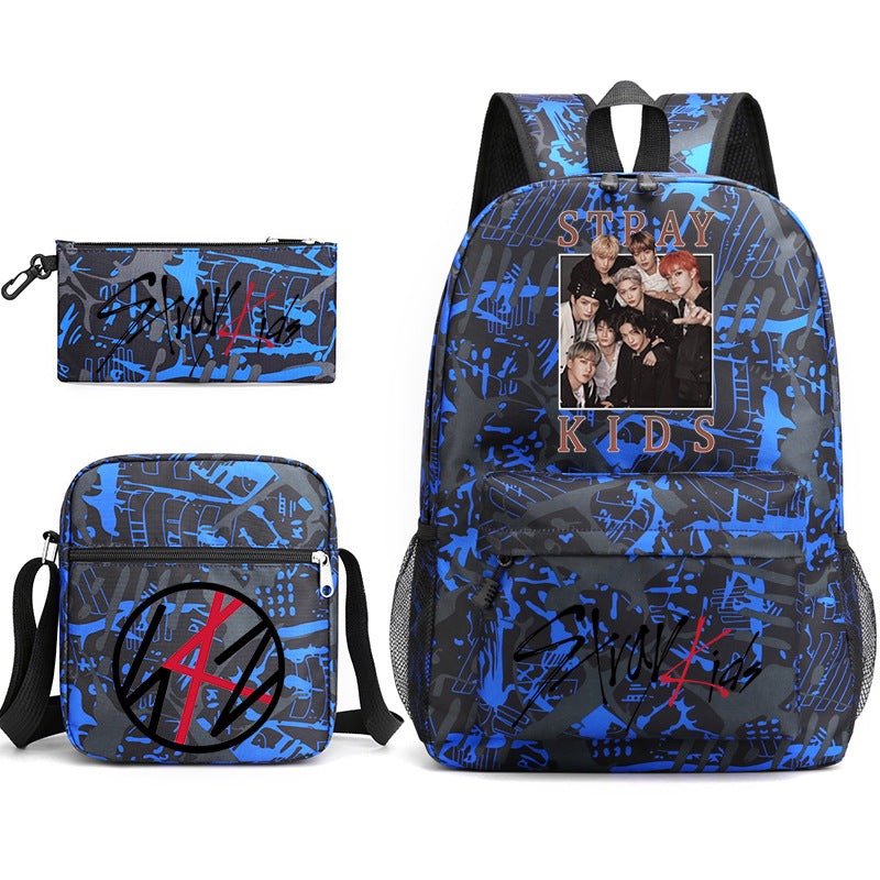 Kpop Schoolbag Backpack Shoulder Bag Pencil Case set for Kids Students