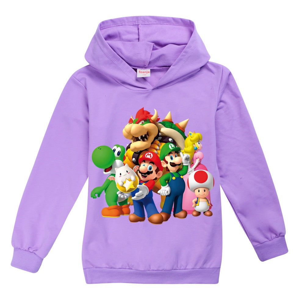 Super Mario Casual Sweatshirt  Spring Autumn Hoodie for Kids