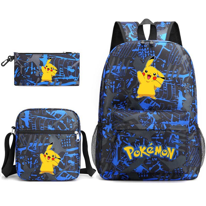 Pokemon Pikachu Schoolbag Backpack Shoulder Bag Pencil Case set for Kids Students