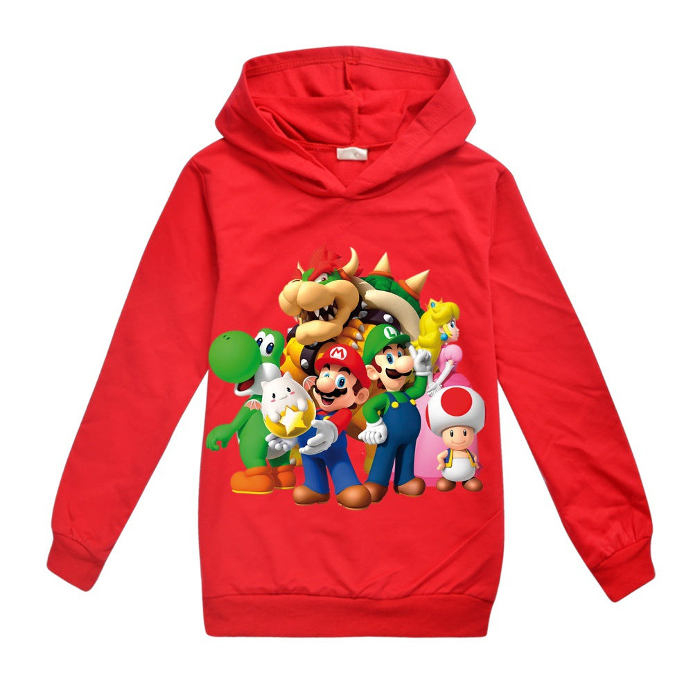 Super Mario Casual Sweatshirt  Spring Autumn Hoodie for Kids