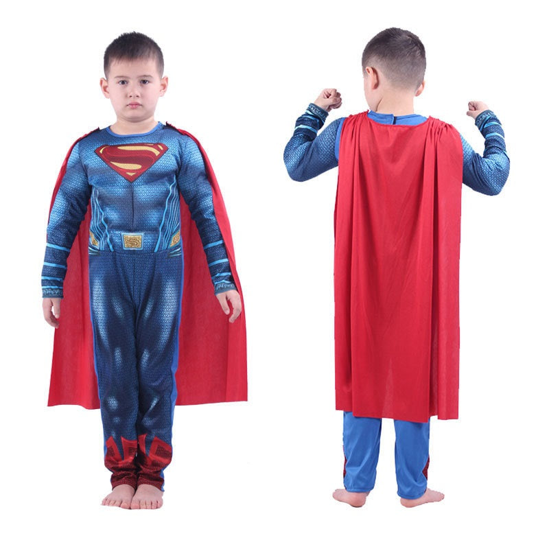 Superman Cosplay Costume Boys Girls Bodysuit Kids Halloween Fancy Jumpsuits