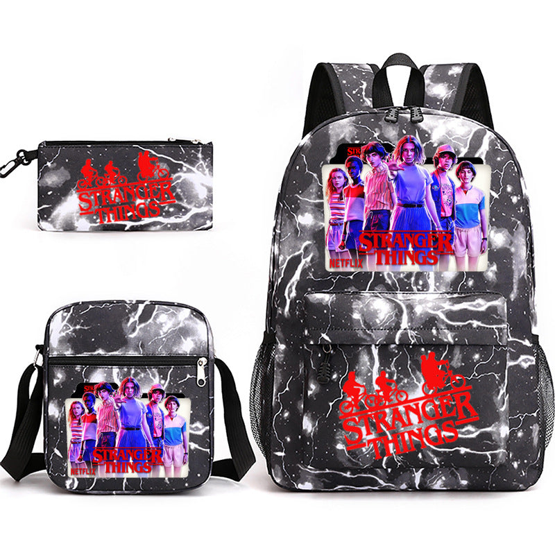 Stranger Things Schoolbag Backpack Shoulder Bag Pencil Case set for Kids Students