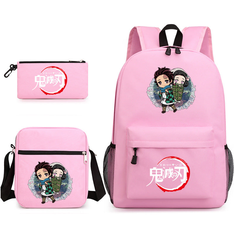 Demon Slayer Kimetsu no Yaiba Schoolbag Backpack Shoulder Bag Pencil Case set for Kids Students