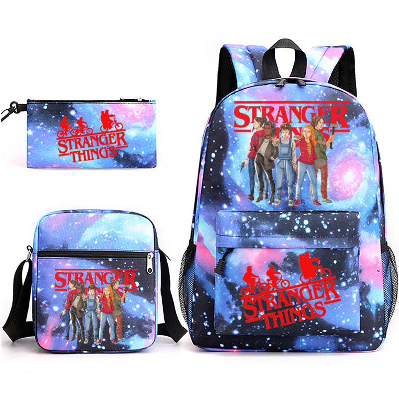 Stranger Things Schoolbag Backpack Shoulder Bag Pencil Case set for Kids Students