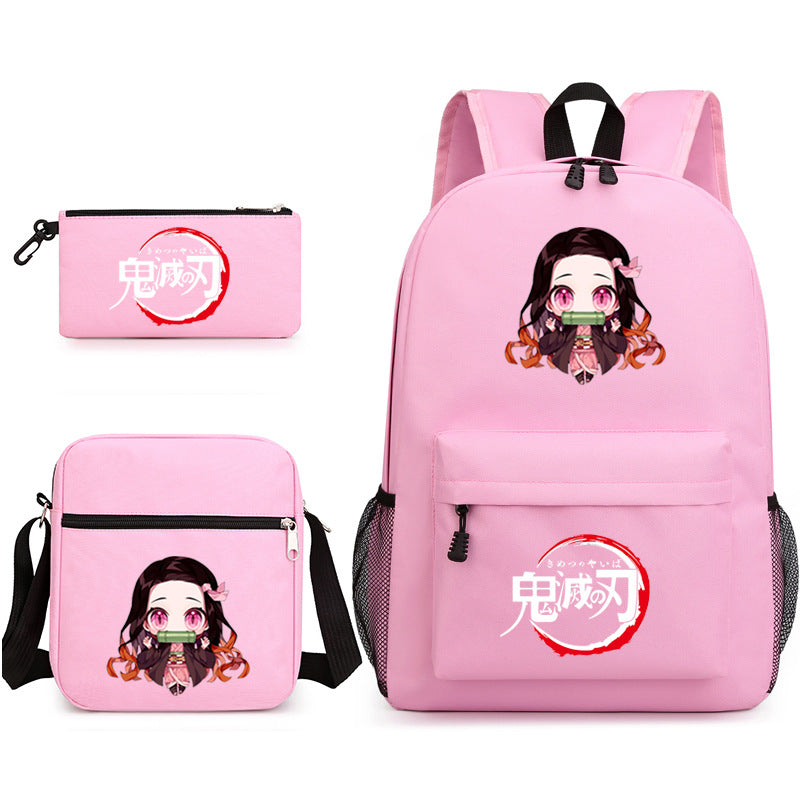 Demon Slayer Kimetsu no Yaiba Schoolbag Backpack Shoulder Bag Pencil Case set for Kids Students