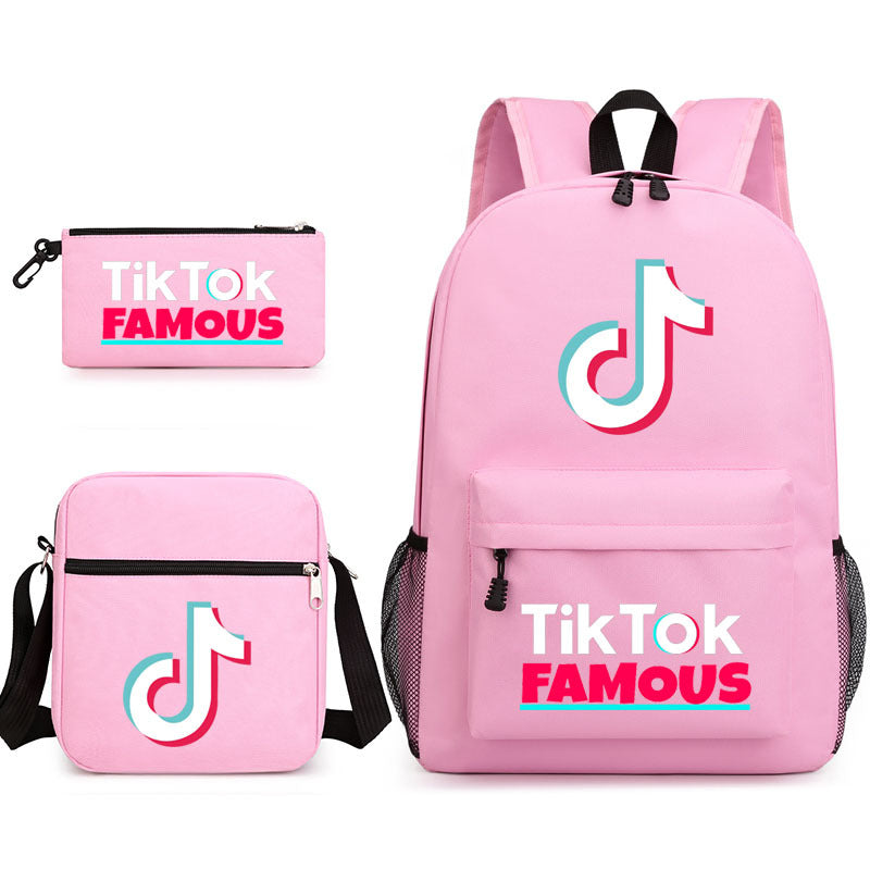 Tik tok Schoolbag Backpack Shoulder Bag Pencil Case set for Kids Students