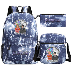 Wednesday Addams Printed Schoolbag Backpack Shoulder Bag Pencil Bag 3pcs set for Kids Students