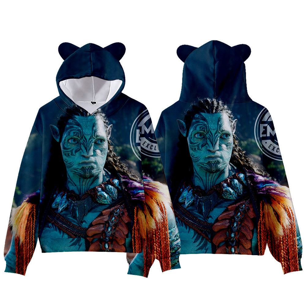 Avatar 2 3D Printed Cat ear Pullover Hoodie Sweater Sweatshirt For Kids Adults