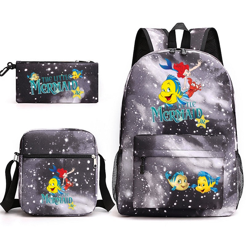 Mermaid Schoolbag Backpack Shoulder Bag Pencil Case set for Kids Students