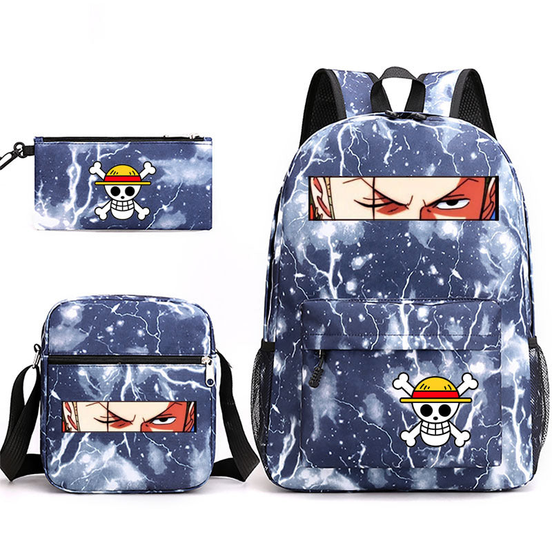 One Piece Luffy Schoolbag Backpack Shoulder Bag Pencil Case set for Kids Students