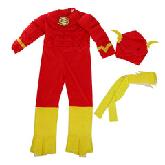 The Flash Cosplay Costume with Mask Boys Girls Bodysuit Kids Halloween Fancy Jumpsuits