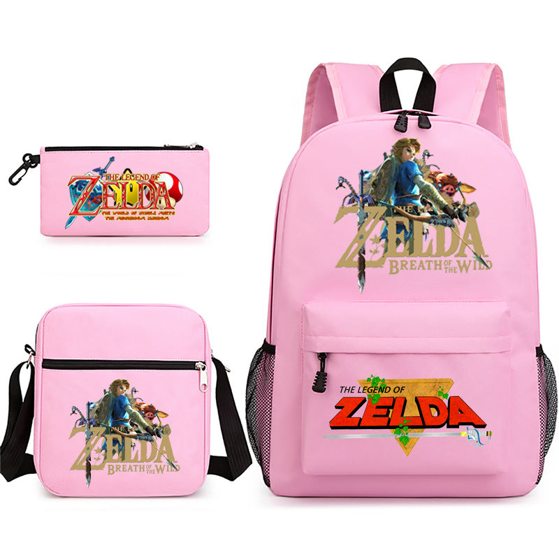The Legend of Zelda Schoolbag Backpack Shoulder Bag Pencil Case set for Kids Students