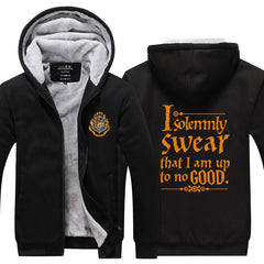 Hogwarts Unisex Lined Hoodie Fleece Sweatshirt Full Zipper Hooded Thicken Jacket