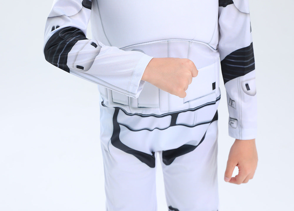 Star Wars Stormtrooper Cosplay Costume with Mask Boys Girls Bodysuit Kids Halloween Fancy Jumpsuits