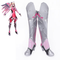 Overwatch Pink Angel Mercy Cosplay Shoes Boots Customized