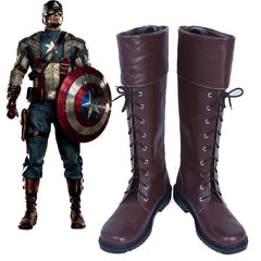 The Avengers Captain America Steve Rogers Cosplay Shoes Paratrooper Boots Customized