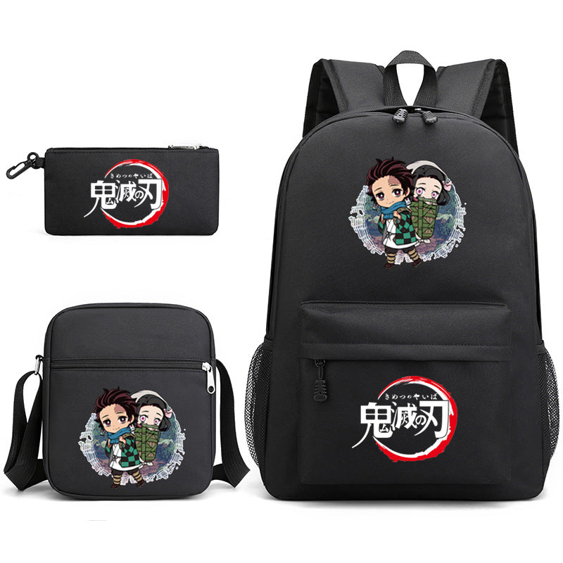 Demon Slayer Kimetsu no Yaiba Schoolbag Backpack Shoulder Bag Pencil Case set for Kids Students