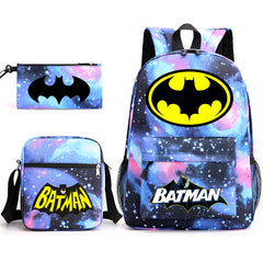 Superhero Batman Schoolbag Backpack Shoulder Bag Pencil Case set for Kids Students