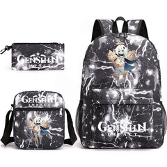Genshin Impact Schoolbag Backpack Shoulder Bag Pencil Case set for Kids Students