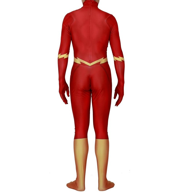 The Flash Cosplay Costume Kids Adults Bodysuit Halloween Fancy Jumpsuits