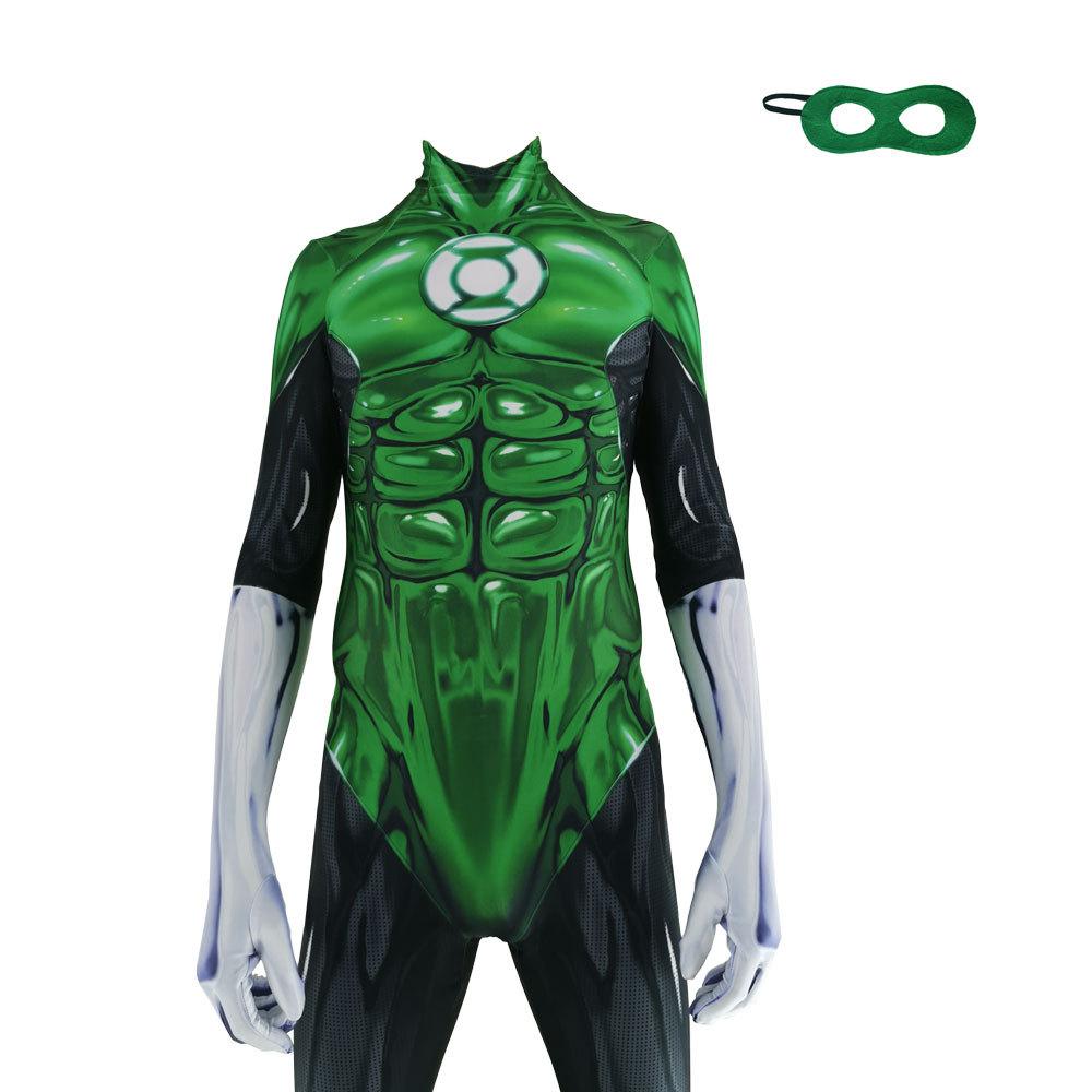 Green Lantern Cosplay Costume Adults Bodysuit Halloween Fancy Jumpsuits