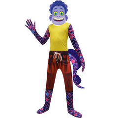 Cartoon Luca Alberto Sea Monster Costume with Mask Boys Girls Bodysuit Halloween Fancy Jumpsuits