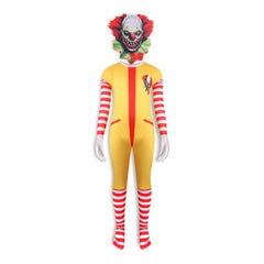 Stephen King's It Clown Cosplay Costume with Mask Boys Girls Bodysuit Halloween Fancy Jumpsuits