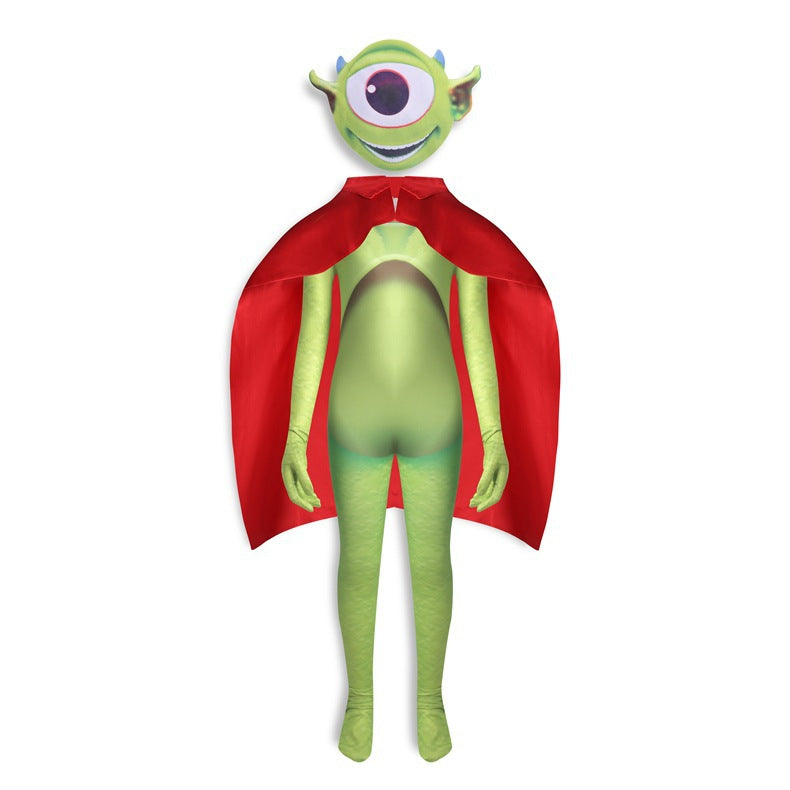 The Green-Eyed Monster Cosplay Costume with Mask Boys Girls Bodysuit Halloween Fancy Jumpsuits