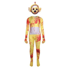 Scary Bloody Teletubbies Cosplay Costume with Mask Boy Girls Bodysuit Halloween Fancy Jumpsuits