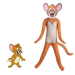 Jerry Rat Cosplay Costume with Mask Boys Girls Bodysuit Halloween Fancy Jumpsuits