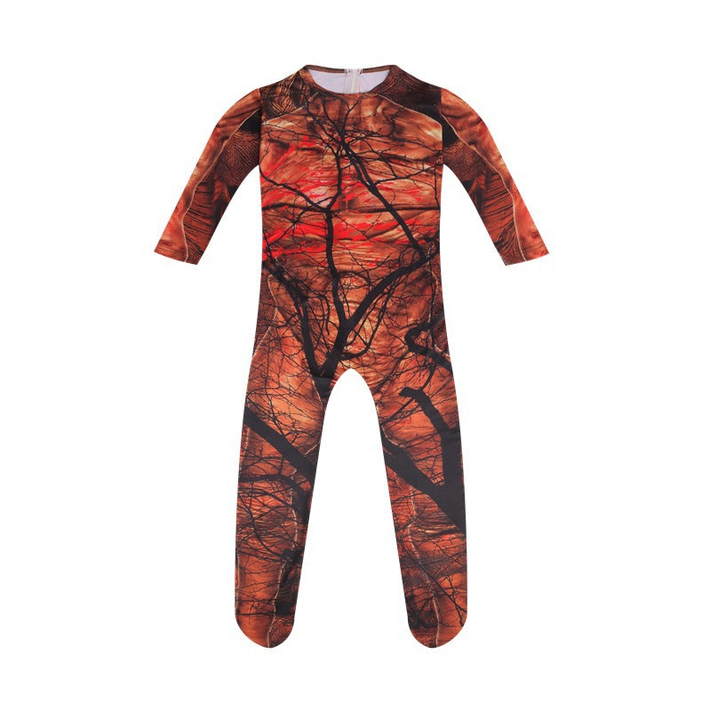 Scary Pumpkin Murder Cosplay Costume with Mask Boys Girls Bodysuit Halloween Fancy Jumpsuits