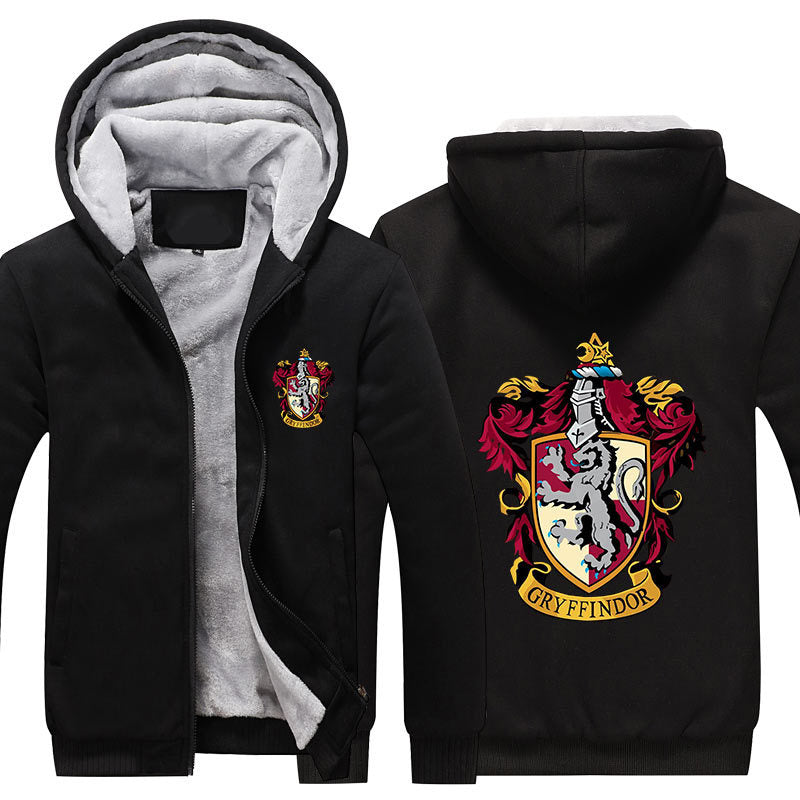 Gryffindor Unisex Lined Hoodie Fleece Sweatshirt Full Zipper Hooded Thicken Jacket