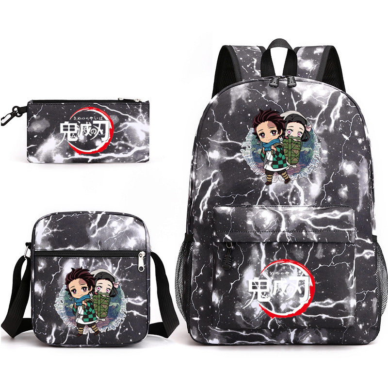 Demon Slayer Kimetsu no Yaiba Schoolbag Backpack Shoulder Bag Pencil Case set for Kids Students