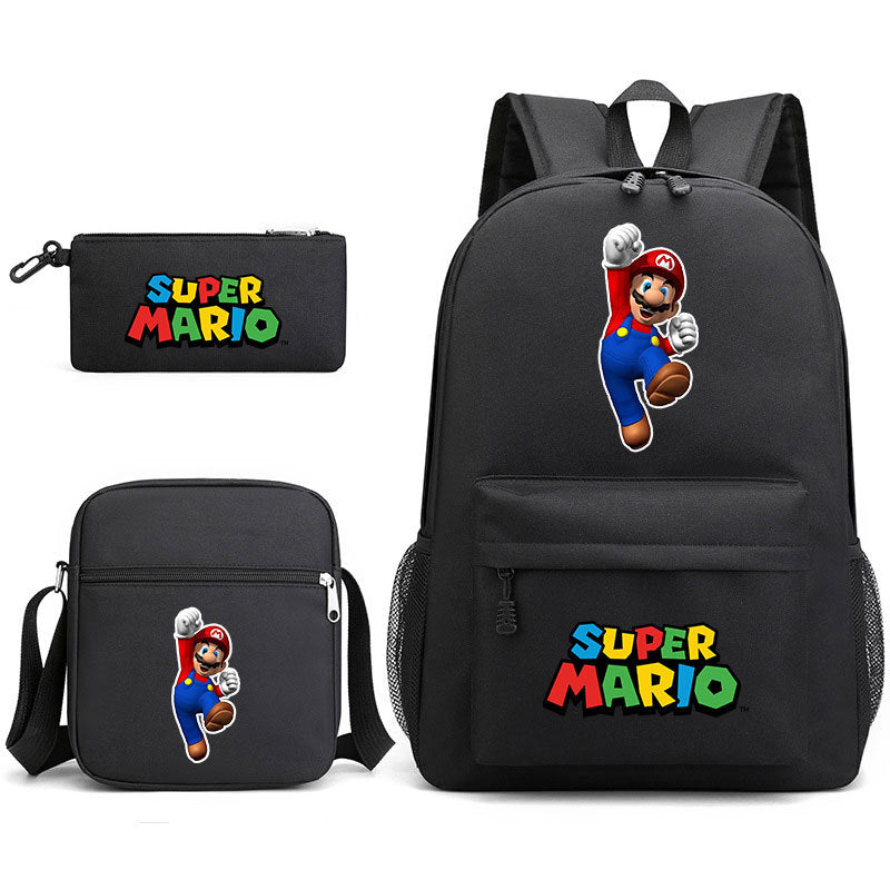 Super Mario Schoolbag Backpack Shoulder Bag Pencil Case set for Kids Students