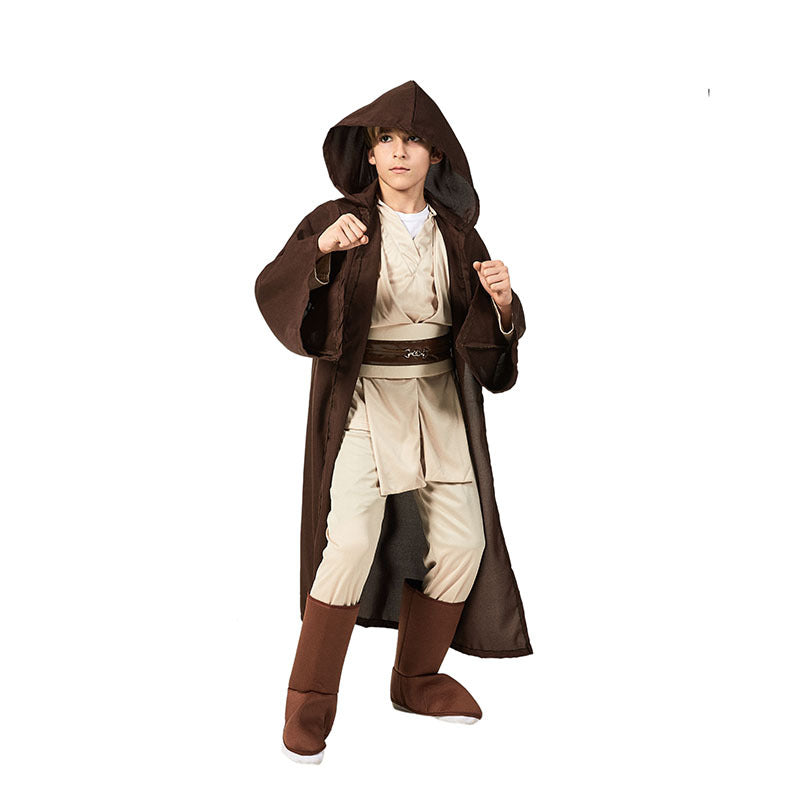 Star Wars Jedi Knight Cosplay Costume Boys Girls Kids Halloween Fancy Top Pants Cloak Set