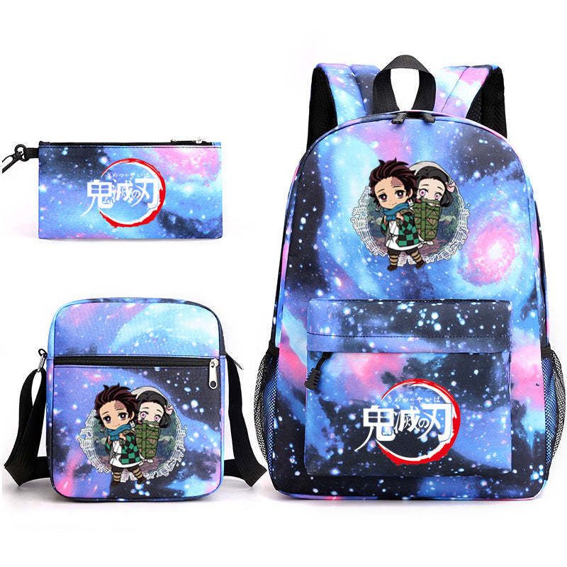 Demon Slayer Kimetsu no Yaiba Schoolbag Backpack Shoulder Bag Pencil Case set for Kids Students