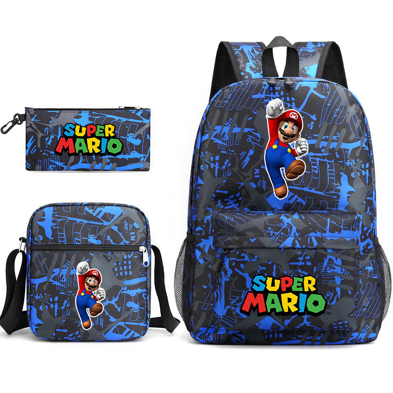 Super Mario Schoolbag Backpack Shoulder Bag Pencil Case set for Kids Students