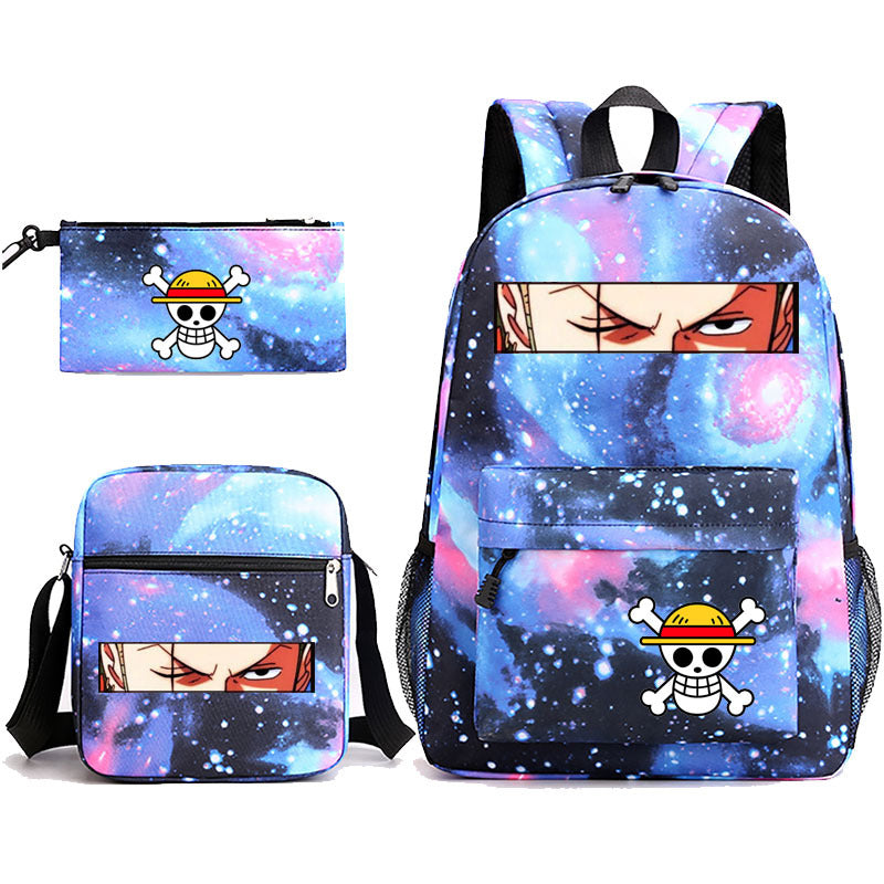 One Piece Luffy Schoolbag Backpack Shoulder Bag Pencil Case set for Kids Students