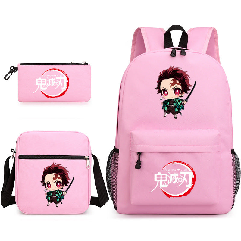 Demon Slayer Kimetsu no Yaiba Schoolbag Backpack Shoulder Bag Pencil Case set for Kids Students