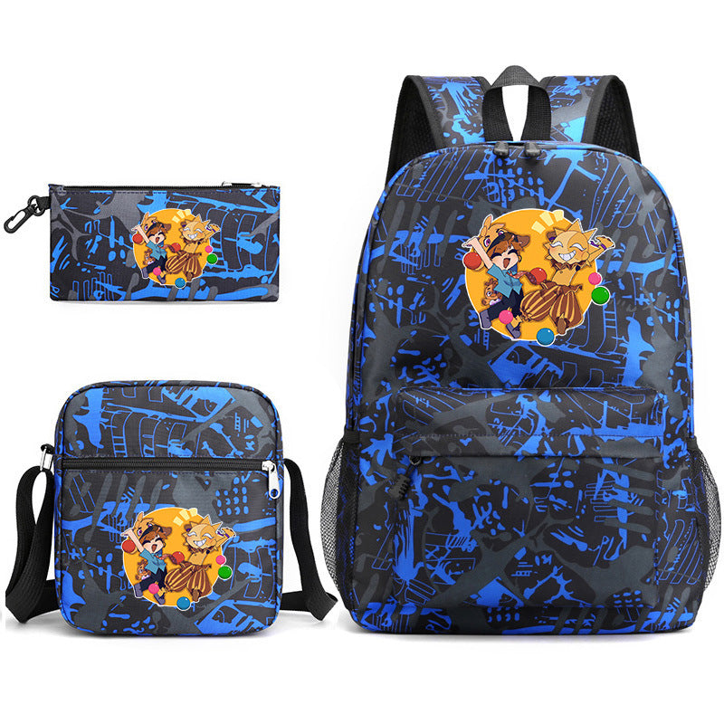 Fnaf Security Breach Sundrop Moondrop Schoolbag Backpack Shoulder Bag Pencil Case set for Kids Students