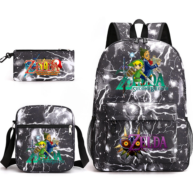 The Legend of Zelda Schoolbag Backpack Shoulder Bag Pencil Case set for Kids Students