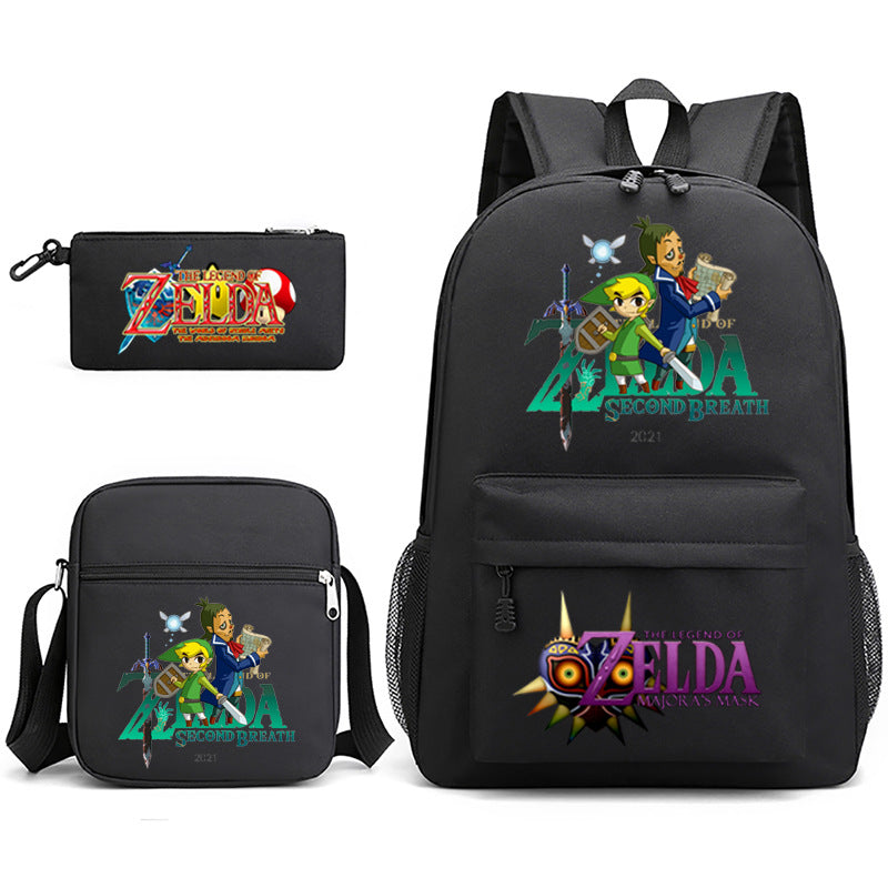 The Legend of Zelda Schoolbag Backpack Shoulder Bag Pencil Case set for Kids Students