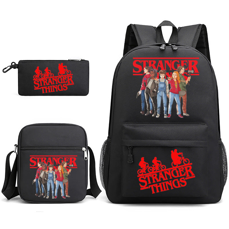 Stranger Things Schoolbag Backpack Shoulder Bag Pencil Case set for Kids Students