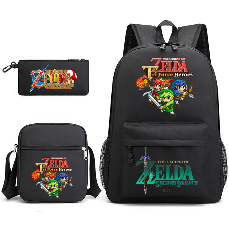 The Legend of Zelda Schoolbag Backpack Shoulder Bag Pencil Case set for Kids Students