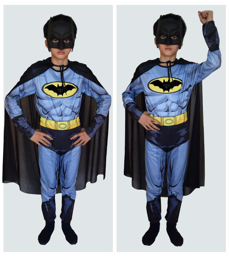 The Batman Dark Knight Cosplay Costume Kids Bodysuit  Halloween Fancy Jumpsuits