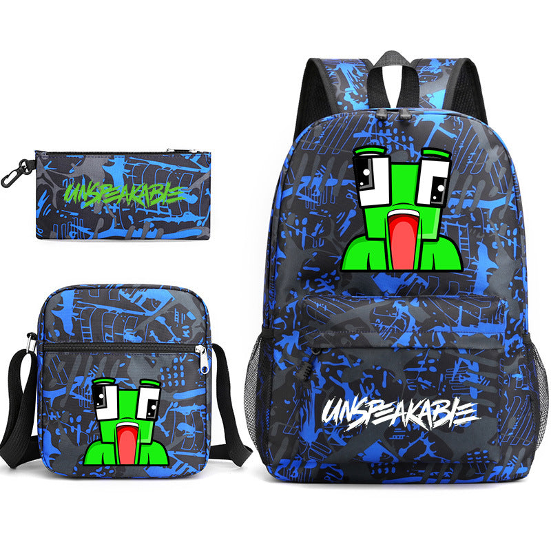 UnspeakableFrog Schoolbag Backpack Shoulder Bag Pencil Case set for Kids Students
