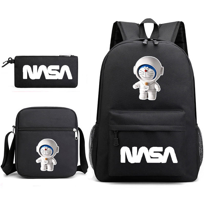 NASA Doraemon Schoolbag Backpack Shoulder Bag Pencil Case set for Kids Students