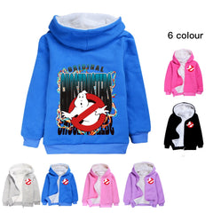 Ghostbusters Sherpa Lined Hoodie Fleece Sweatshirt Full Zip Hooded Jacket for Kids