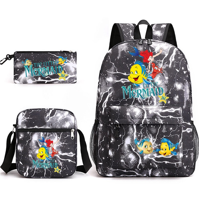 Mermaid Schoolbag Backpack Shoulder Bag Pencil Case set for Kids Students